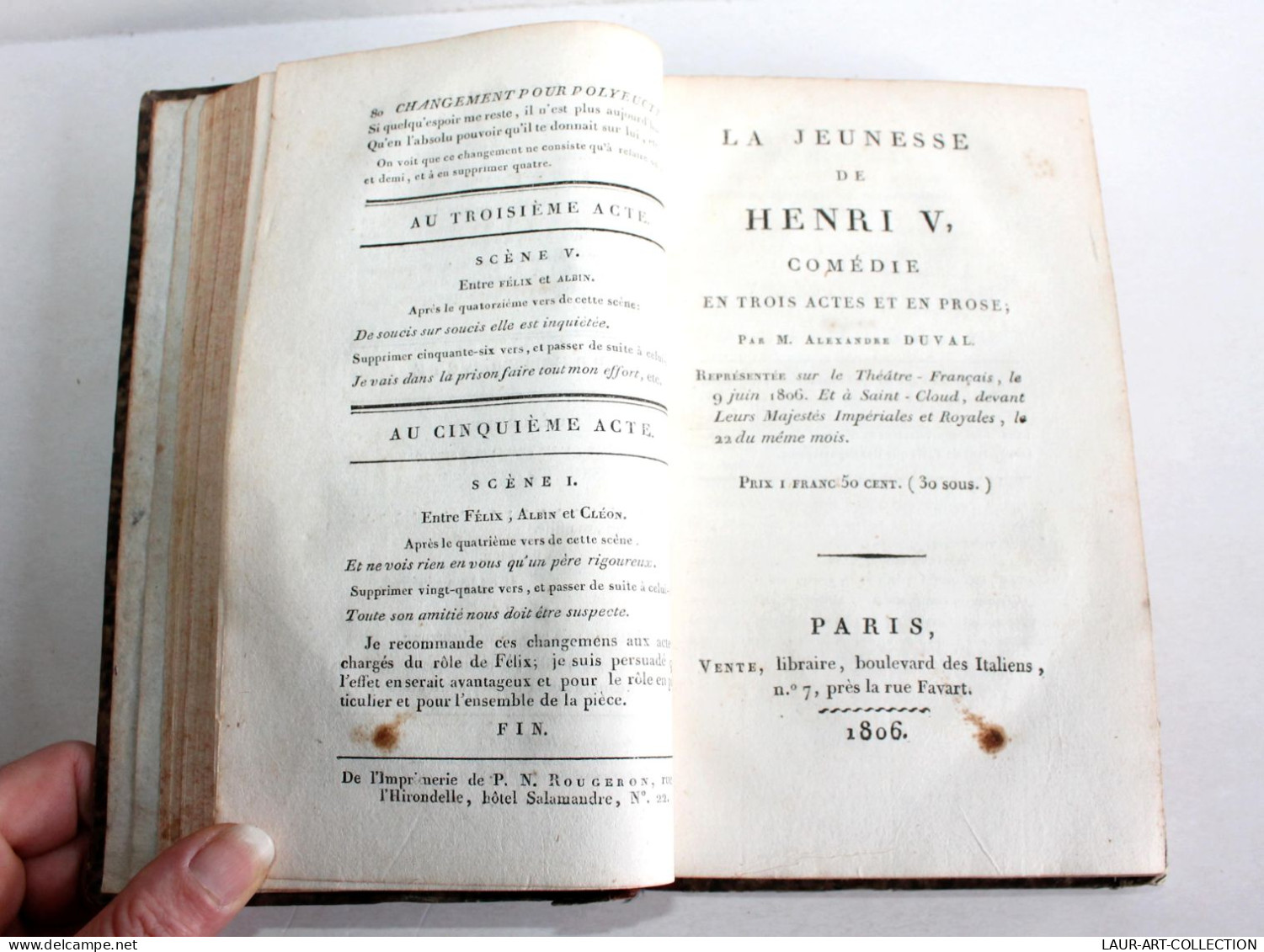 THEATRE RARE 4 COMEDIE 1805: ANAXIMANDRE, JEUNESSE HENRI V, LE TARTUFE, LE TYRAN / ANCIEN LIVRE XIXe SIECLE (1803.152) - Franse Schrijvers