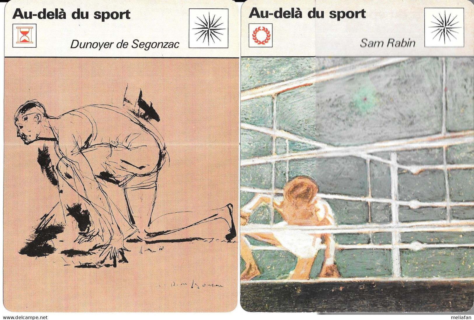 GF1736 - FICHES RENCONTRE - AFFICHE SPORTIVE - DUNOYER DE SEGONZAC - SAM RABIN - ALAIN BAR - LUIGI CASTIGLIONI - Autres & Non Classés