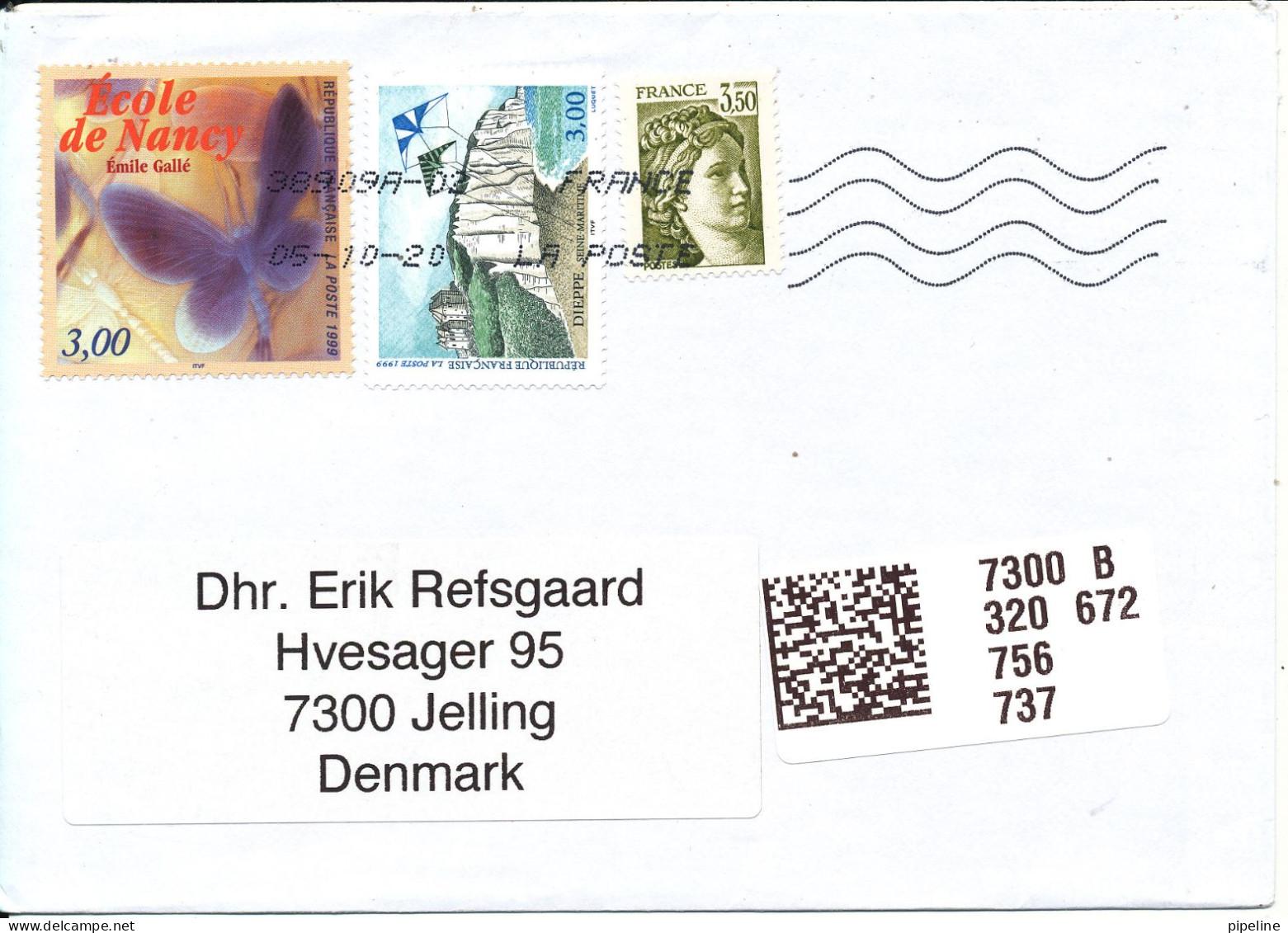 France Cover Sent To Denmark 5-10-2020 Topic Stamps - Cartas & Documentos