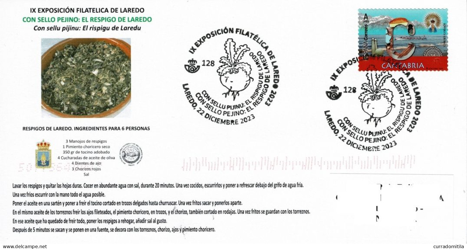 2023 SPAIN Turnip Special Cancellation. - Food