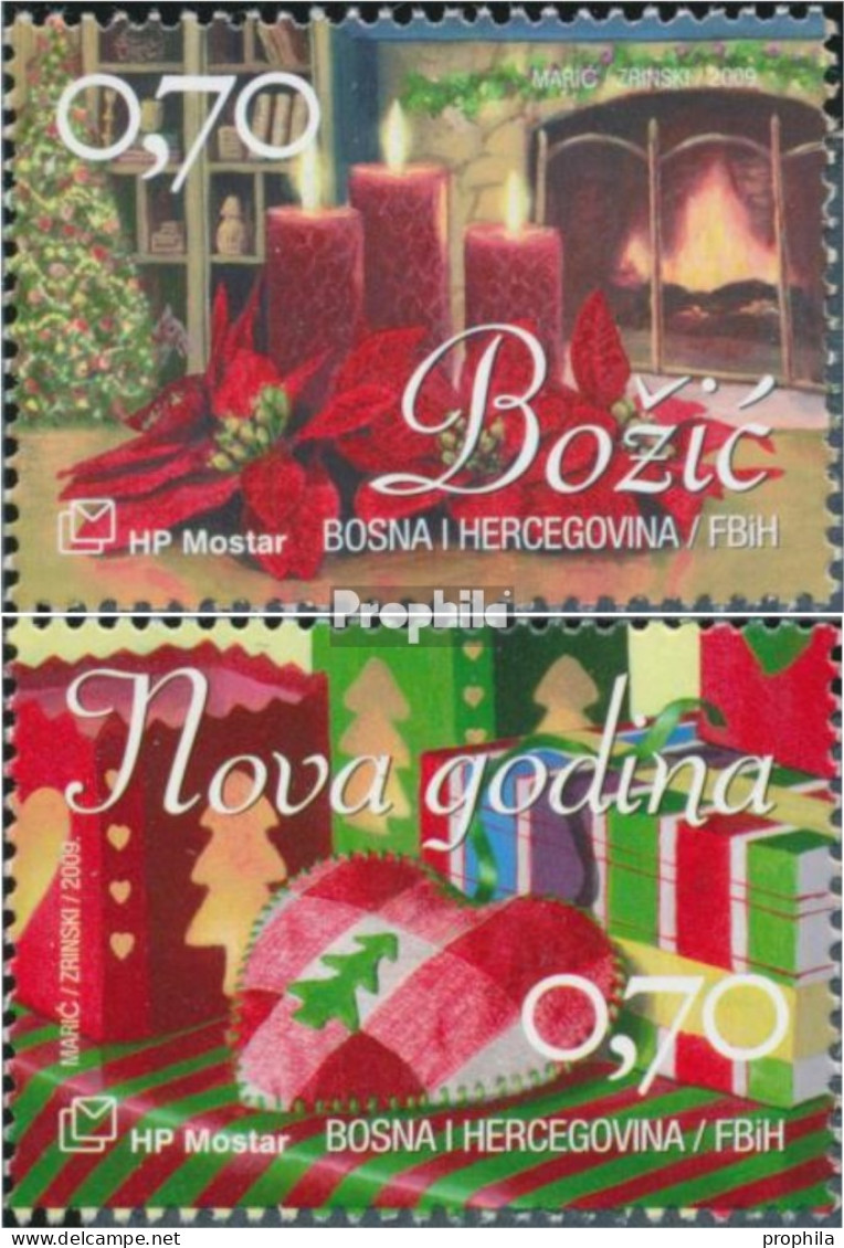 Bosnien - Kroat. Post Mostar 279-280 (kompl.Ausg.) Postfrisch 2009 Weihnachten Und Neujahr - Bosnien-Herzegowina