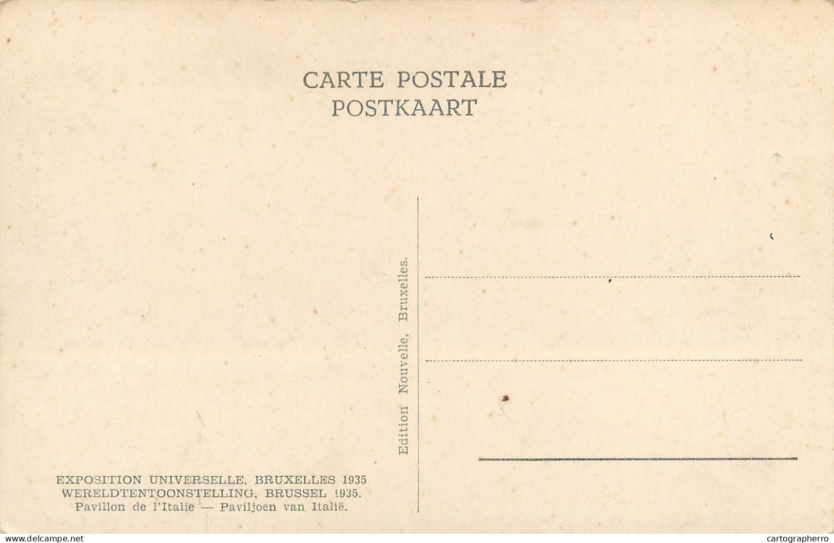 Belgique Cpa Brussels Exposition Universelle 1935 - Andere & Zonder Classificatie