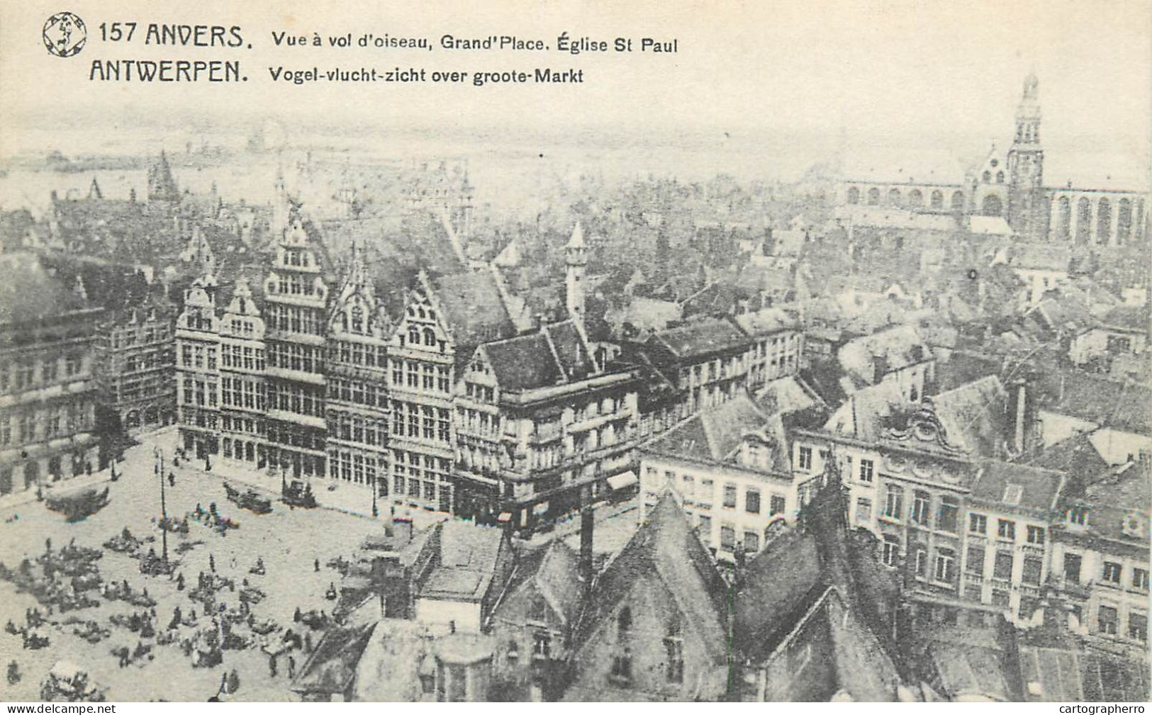 Belgique Cpa Anvers Grand Place Eglise St. Paul - Antwerpen