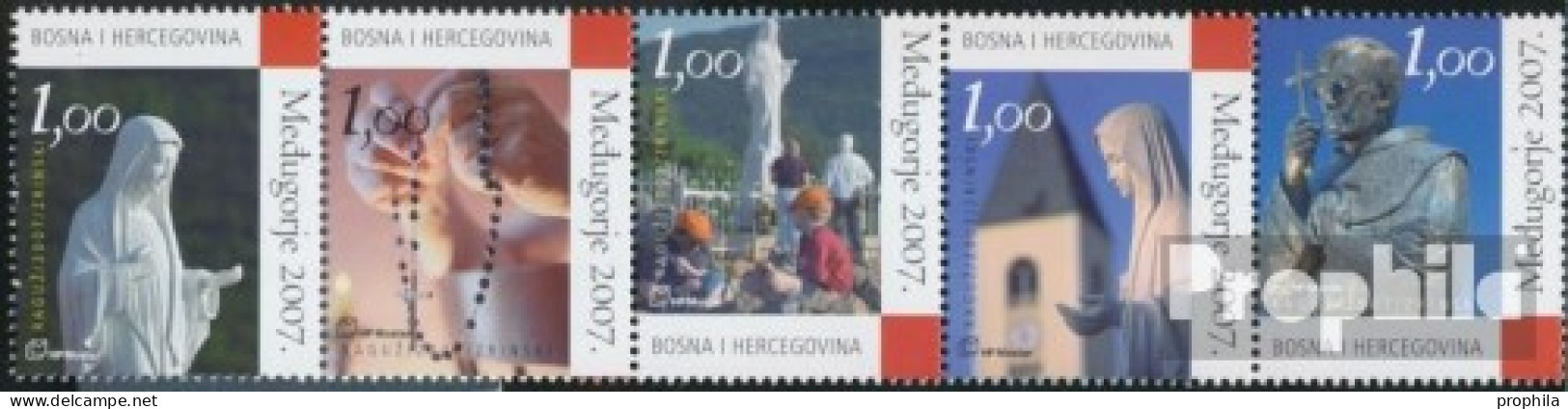Bosnien - Kroat. Post Mostar 206-210 Fünferstreifen (kompl.Ausg.) Postfrisch 2007 Marienerscheinung - Bosnien-Herzegowina