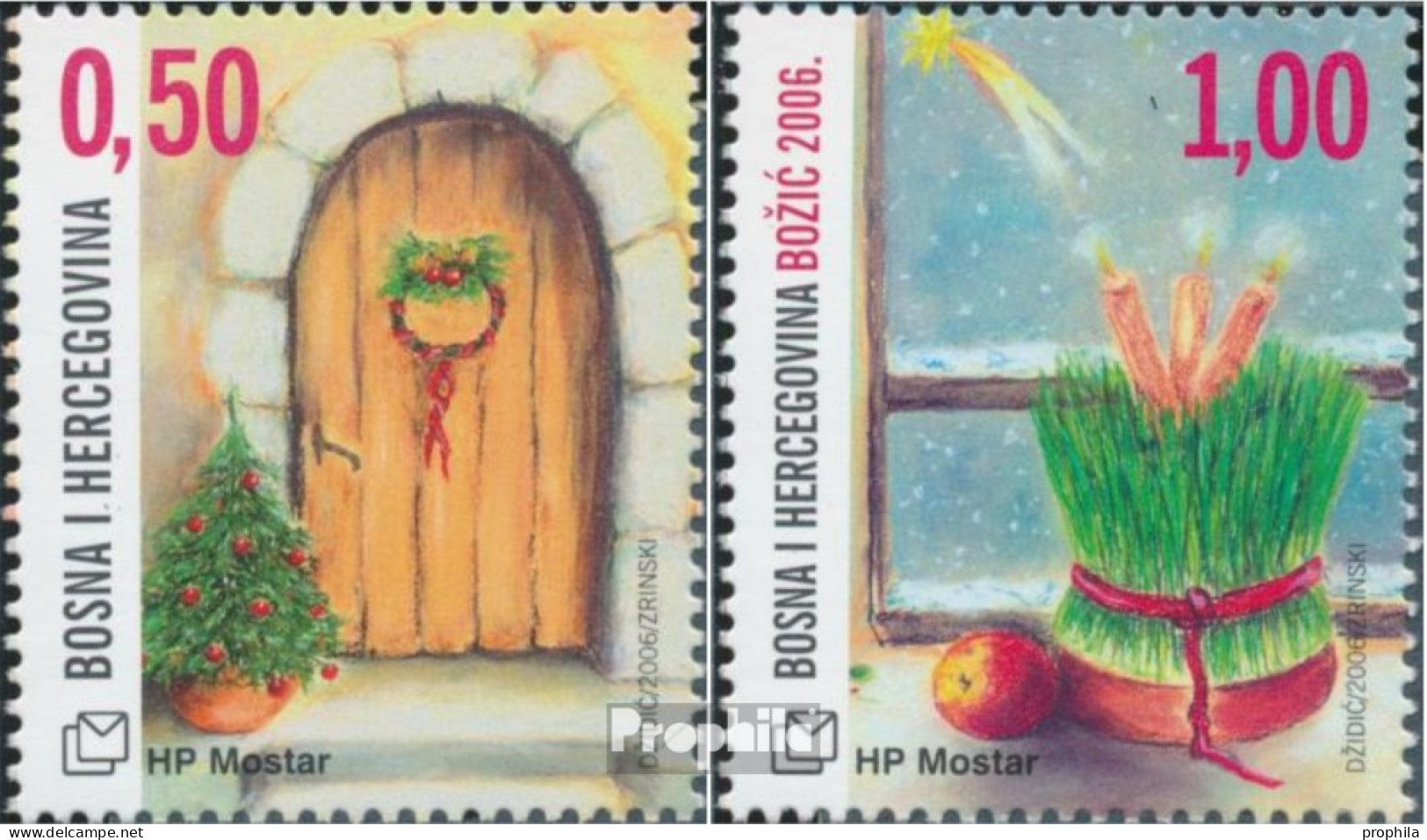 Bosnien - Kroat. Post Mostar 192-193 (kompl.Ausg.) Postfrisch 2006 Weihnachten - Bosnien-Herzegowina