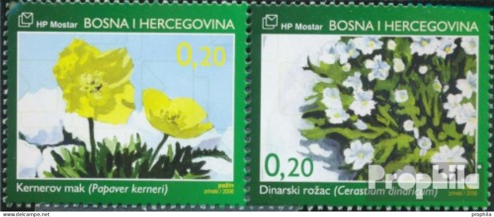 Bosnien - Kroat. Post Mostar 186-187 Paar (kompl.Ausg.) Postfrisch 2006 Flora - Bosnien-Herzegowina