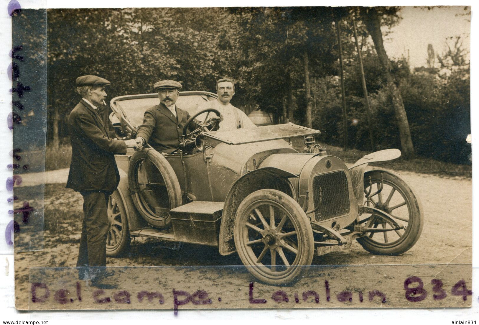 - Carte Photo Auto Ancienne Française, Surement Grégoire, Gros Plan,2 Cylindres, Conduite à Droite, TBE, Scans. - Passenger Cars