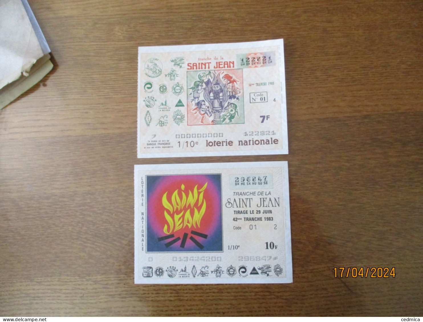 2 BILLETS DE LOTERIE TRANCHE DE LA SAINT JEAN 1980 ET 29 JUIN 1983 - Lottery Tickets