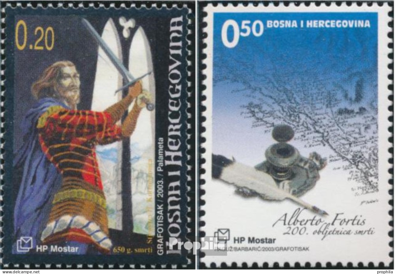Bosnien - Kroat. Post Mostar 117,119 (kompl.Ausg.) Postfrisch 2003 Stjepan II. Fortis - Bosnien-Herzegowina