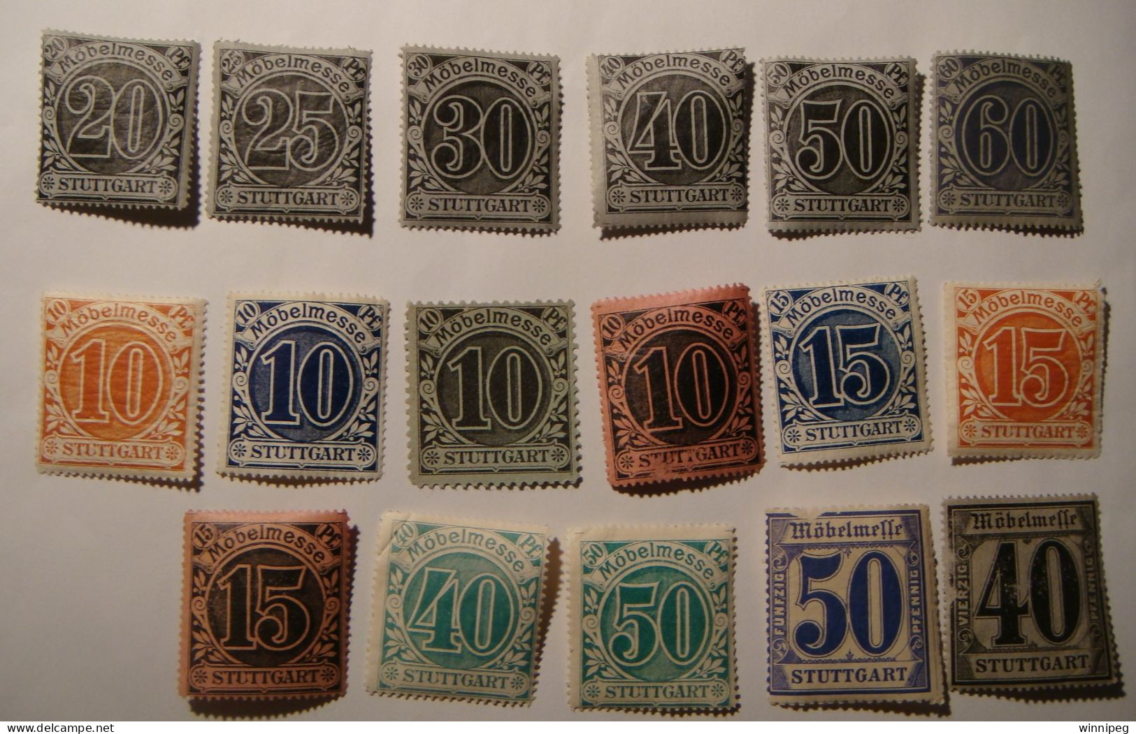 Germany.Württemberg Revenue.Stuttgart Möbelmesse.1890's -1910's.Lot Of 17 - Other & Unclassified