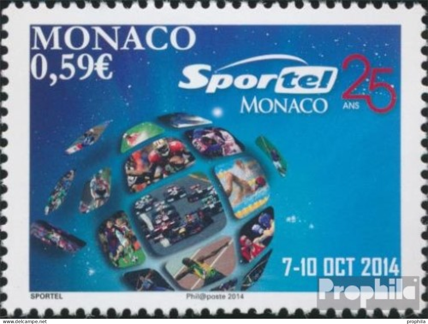 Monaco 3202 (kompl.Ausg.) Postfrisch 2014 Kongress Für Sport Und TV - Ongebruikt