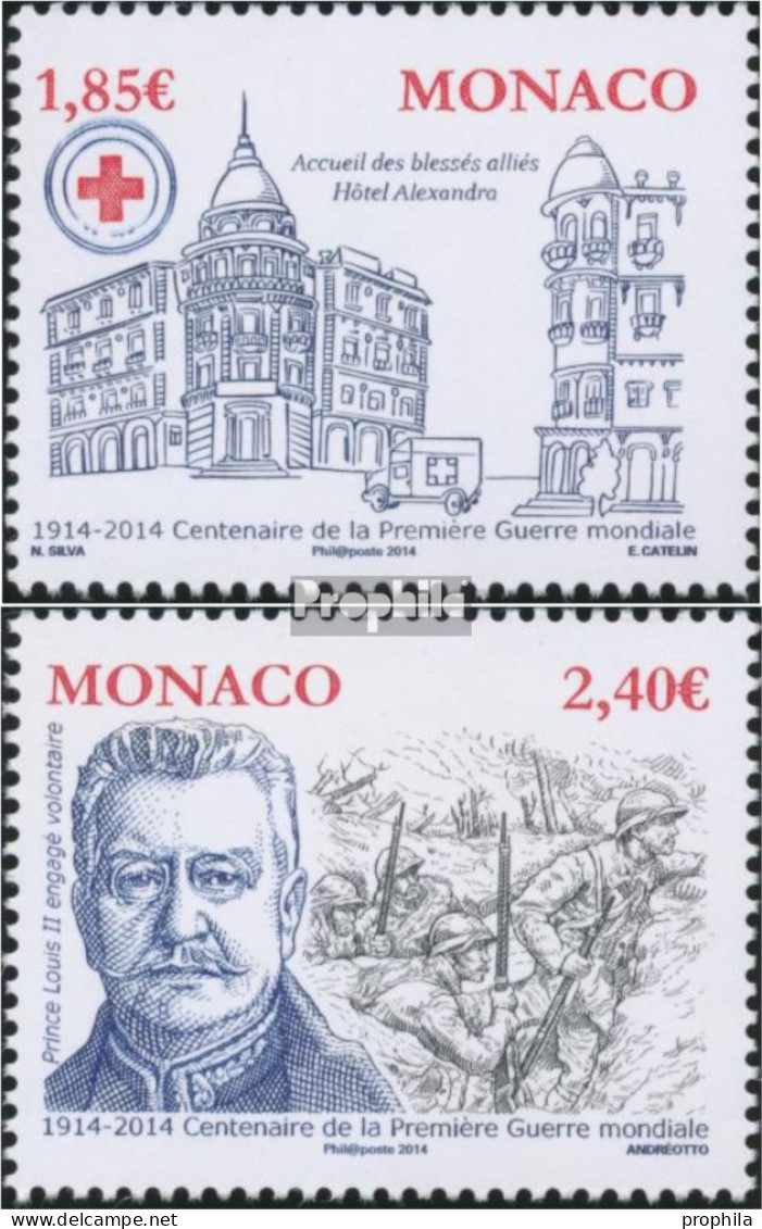 Monaco 3198-3199 (kompl.Ausg.) Postfrisch 2014 Ausbruch Erster Weltkrieg - Ongebruikt