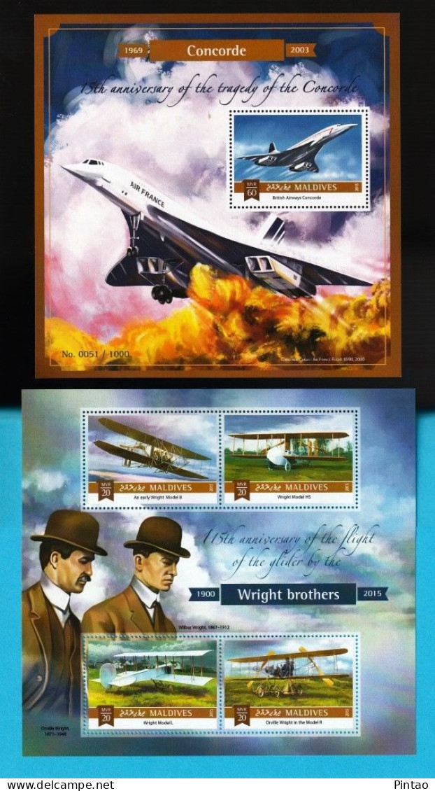 WW14355- MALDIVAS 2015- MNH (AVIAÇÃO) - Airplanes