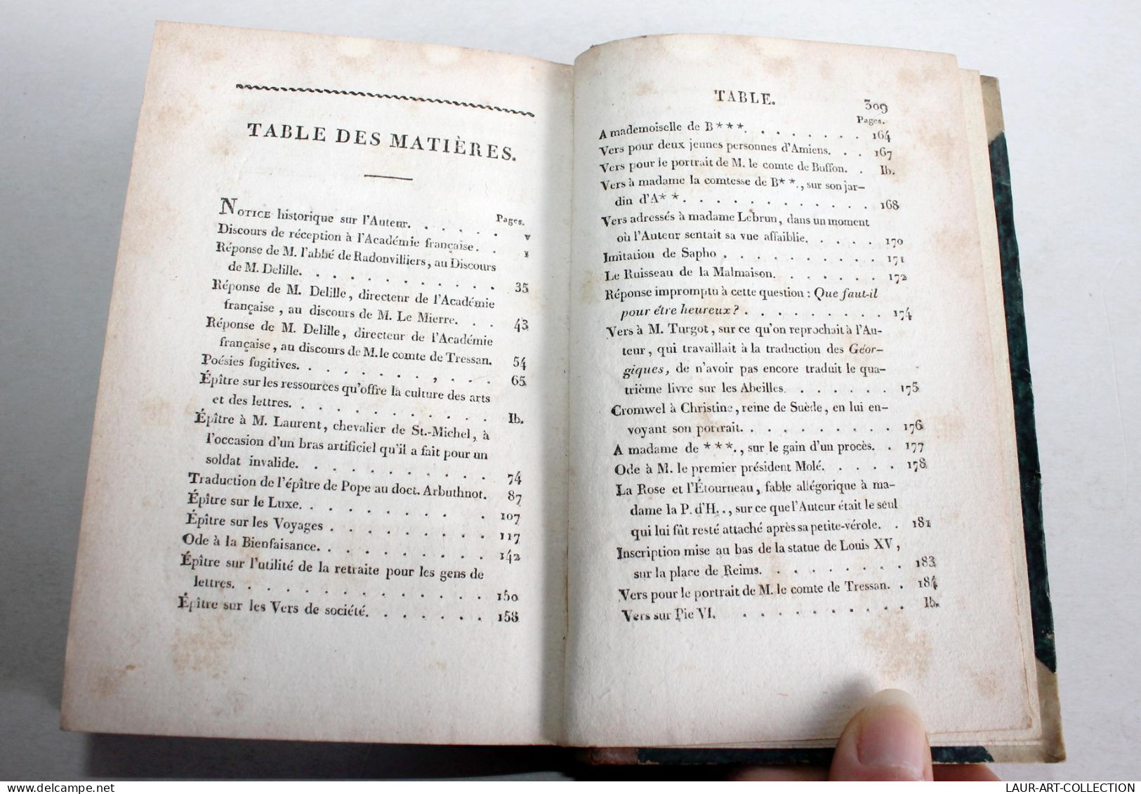 POESIES FUGITIVE De JACQUES DELILLE + DITHYRAMBE SUR L'IMMORTALITE DE L'AME 1809 / ANCIEN LIVRE XIXe SIECLE (1803.156) - Franse Schrijvers