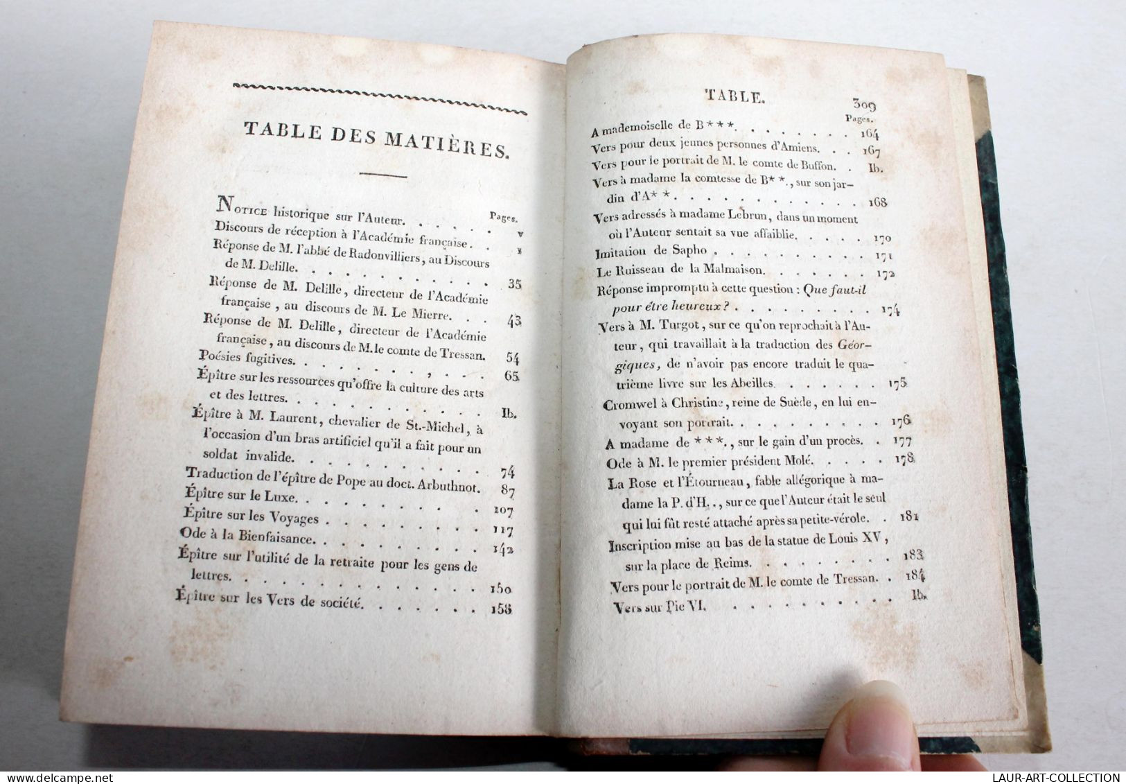 POESIES FUGITIVE De JACQUES DELILLE + DITHYRAMBE SUR L'IMMORTALITE DE L'AME 1809 / ANCIEN LIVRE XIXe SIECLE (1803.156) - Auteurs Français