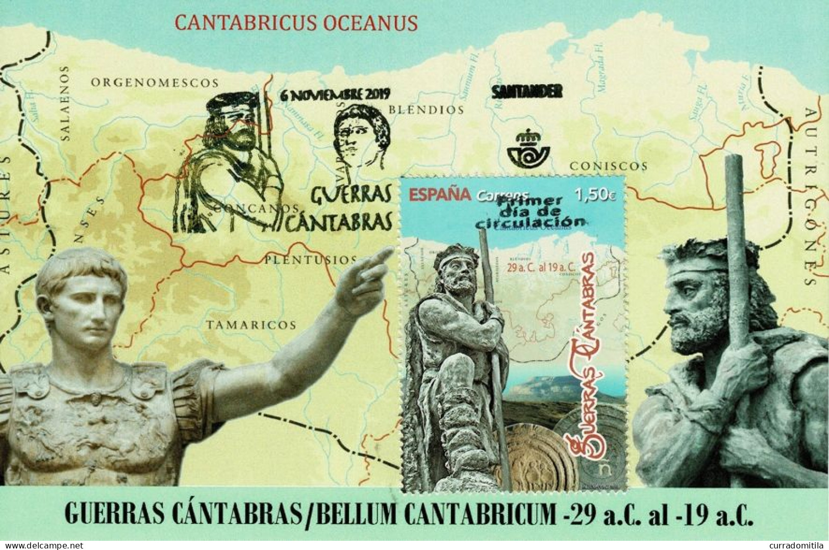 2019 SPAIN. Card With First Day Cancellation Of The Cantabrian Wars Against The Romans (Roman Empire) - Archaeology