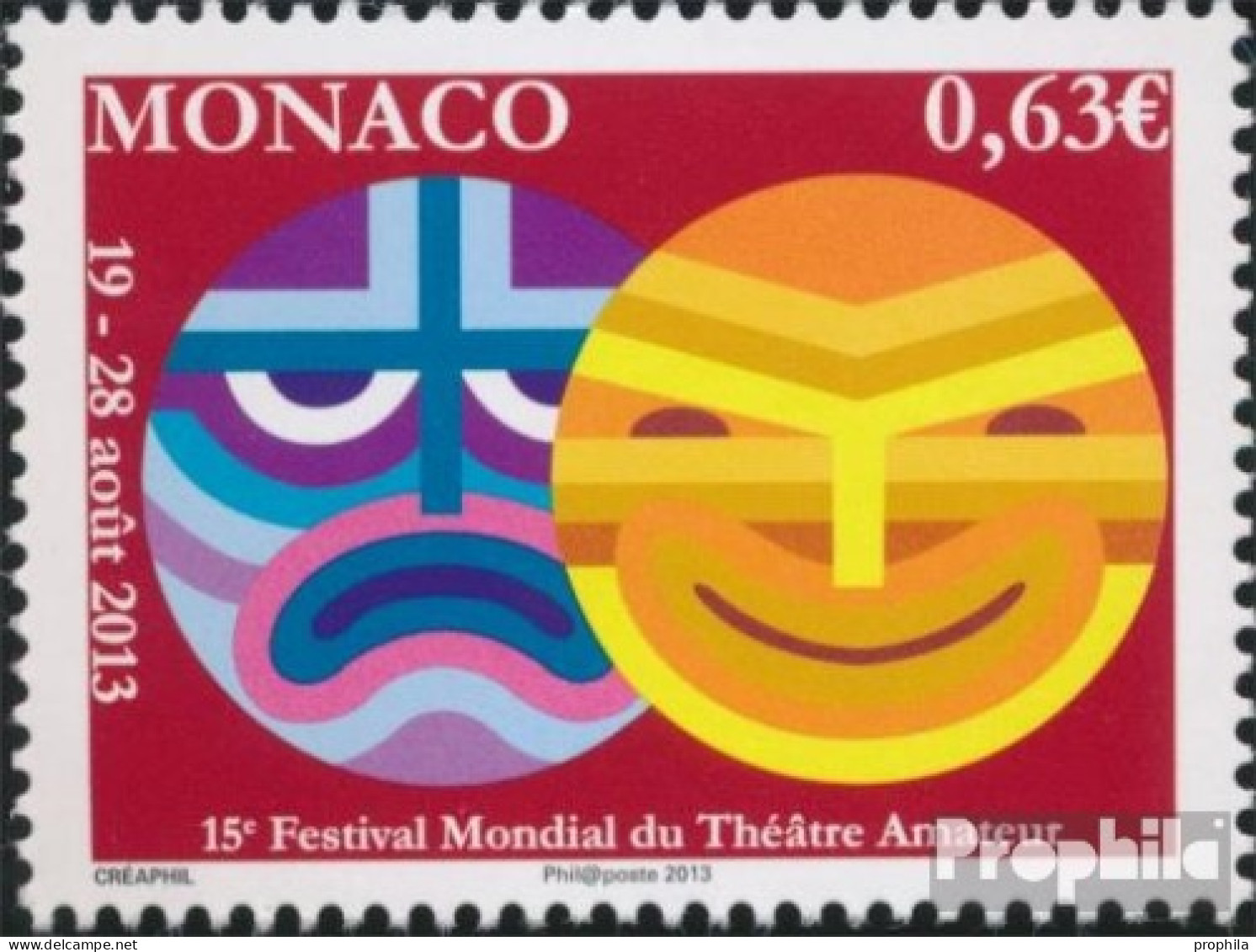 Monaco 3138 (kompl.Ausg.) Postfrisch 2013 Festival Der Amateurtheater - Unused Stamps