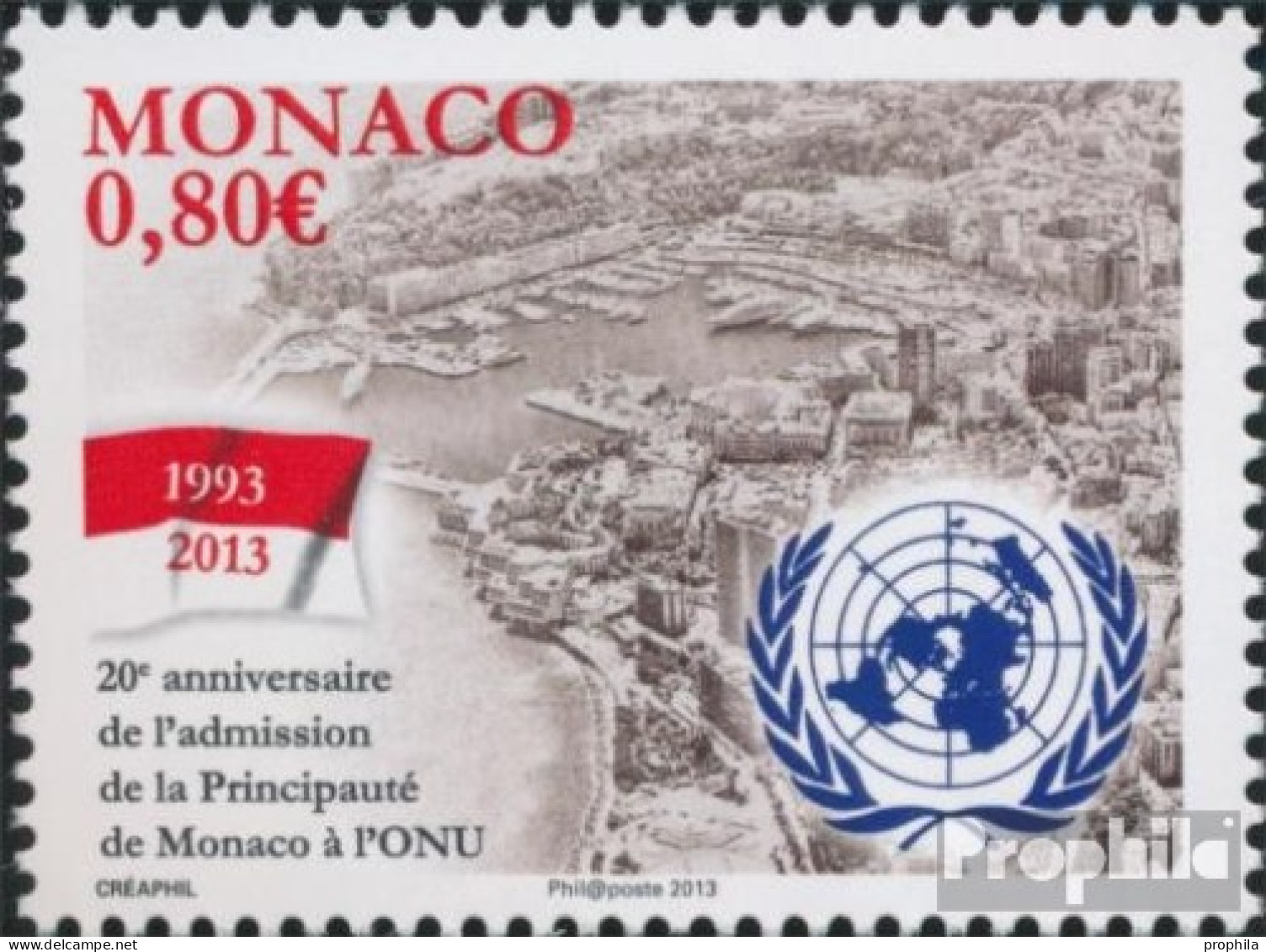 Monaco 3137 (kompl.Ausg.) Postfrisch 2013 Mitgliedschaft In Der UNO - Nuovi