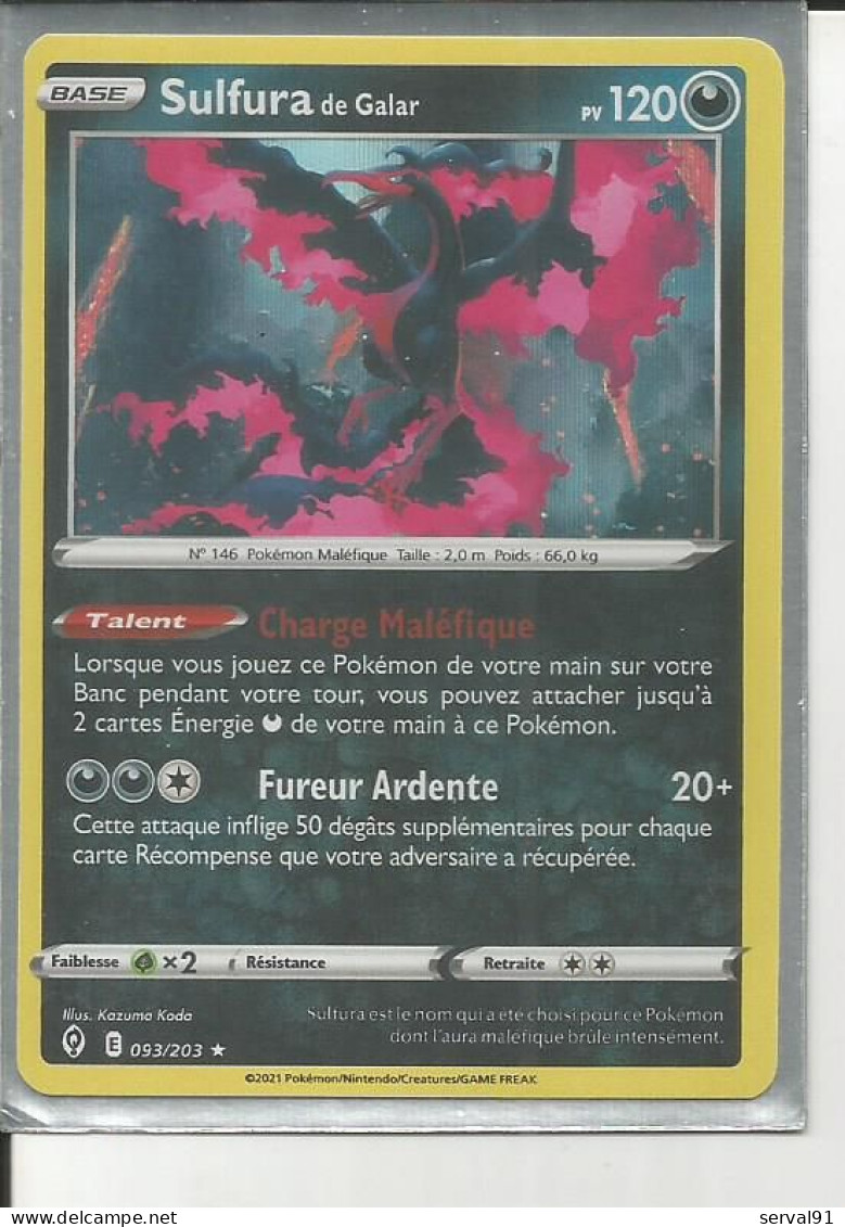 CARTE SULFURA DE GALAR HOLOGRAPHIQUE  EVOLUTION CELESTE N° 93 - Épée & Bouclier