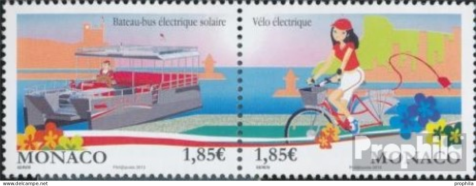 Monaco 3128-3129 Paar (kompl.Ausg.) Postfrisch 2013 Ökologische Transportmittel - Unused Stamps