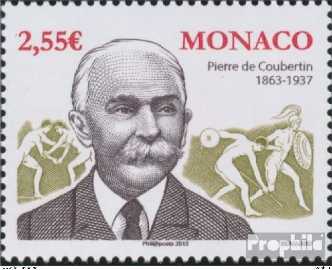 Monaco 3117 (kompl.Ausg.) Postfrisch 2013 Pierre De Coubertin - Unused Stamps