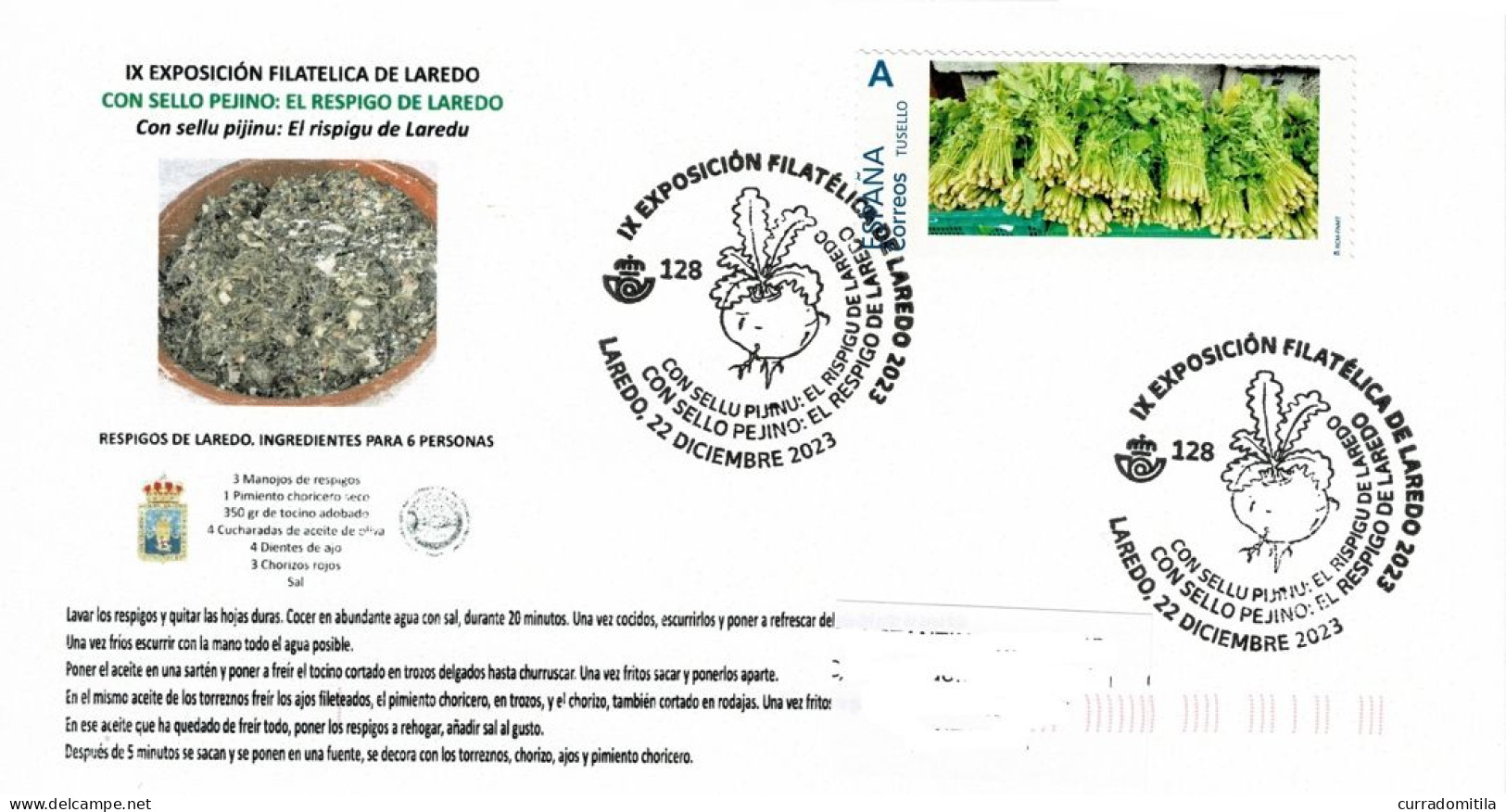 2023 SPAIN Turnip Special Cancellation With Customized Spanish Post Stamp. - Food