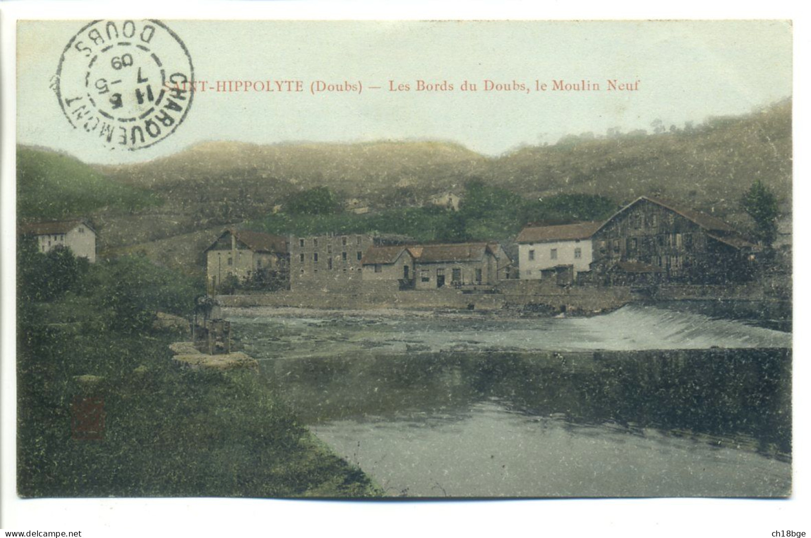 CPA 25 Doubs - St Saint Hippolyte - Les Bords Du Doubs - Le Moulin Neuf, En 1909 - Saint Hippolyte