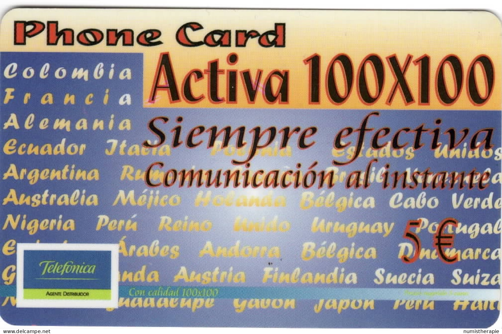 Argentine : Phone Card Activa 100x100 - Argentinien
