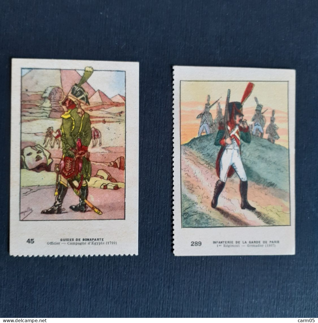 2 Vignettes Uniformes Napoléoniens - Collection GLORIA - Erinnophilie - Vignettes Militaires