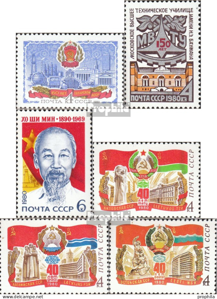 Sowjetunion 4967,4973,4974,4975, 4976,4977 (kompl.Ausg.) Postfrisch 1980 Ho Chi Minh, Republiken, Hochschule - Unused Stamps