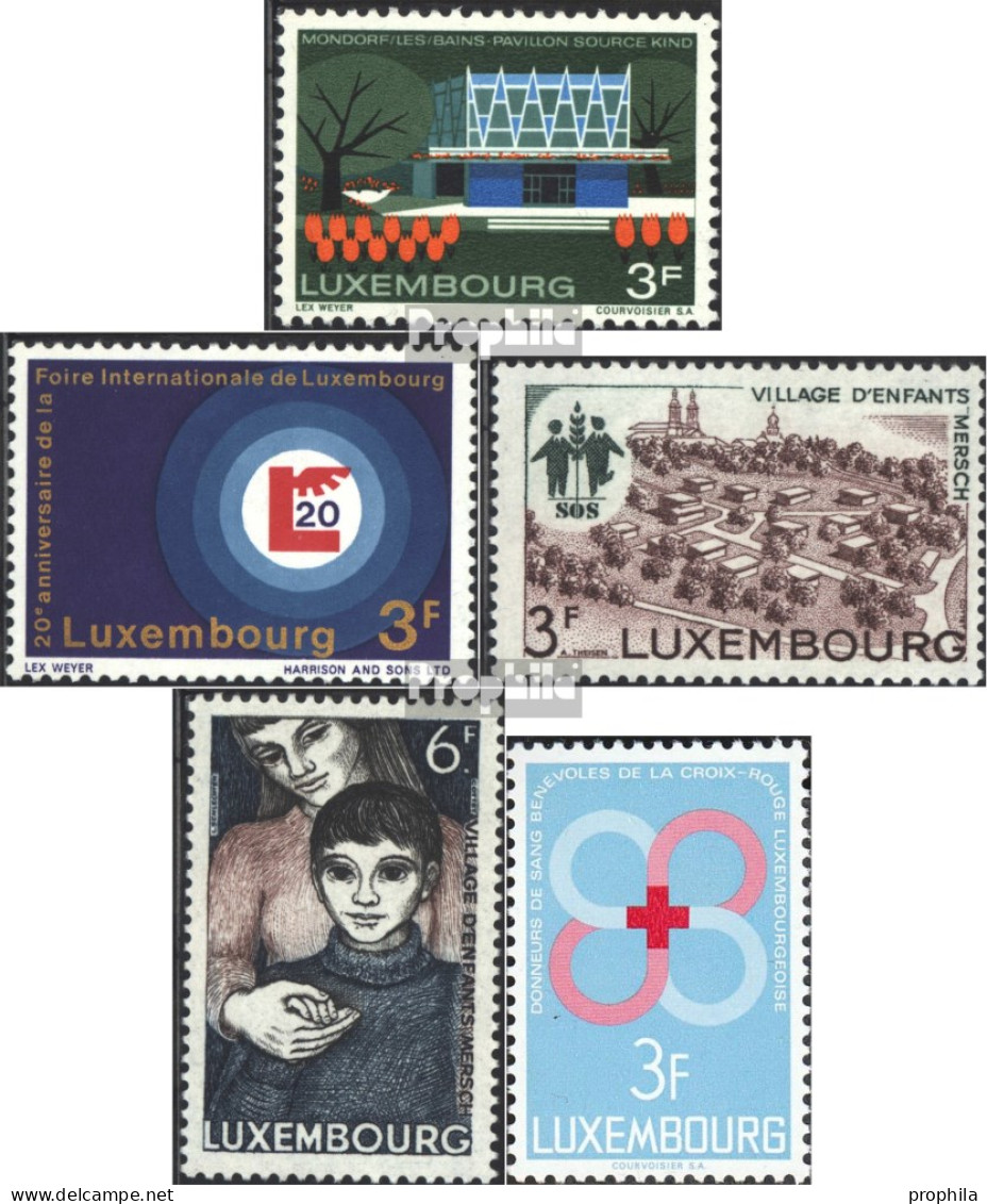 Luxemburg 773,774,775-776,778 (kompl.Ausg.) Postfrisch 1968 Mondorf, Messe, SOS, Rotes Kreuz - Ungebraucht