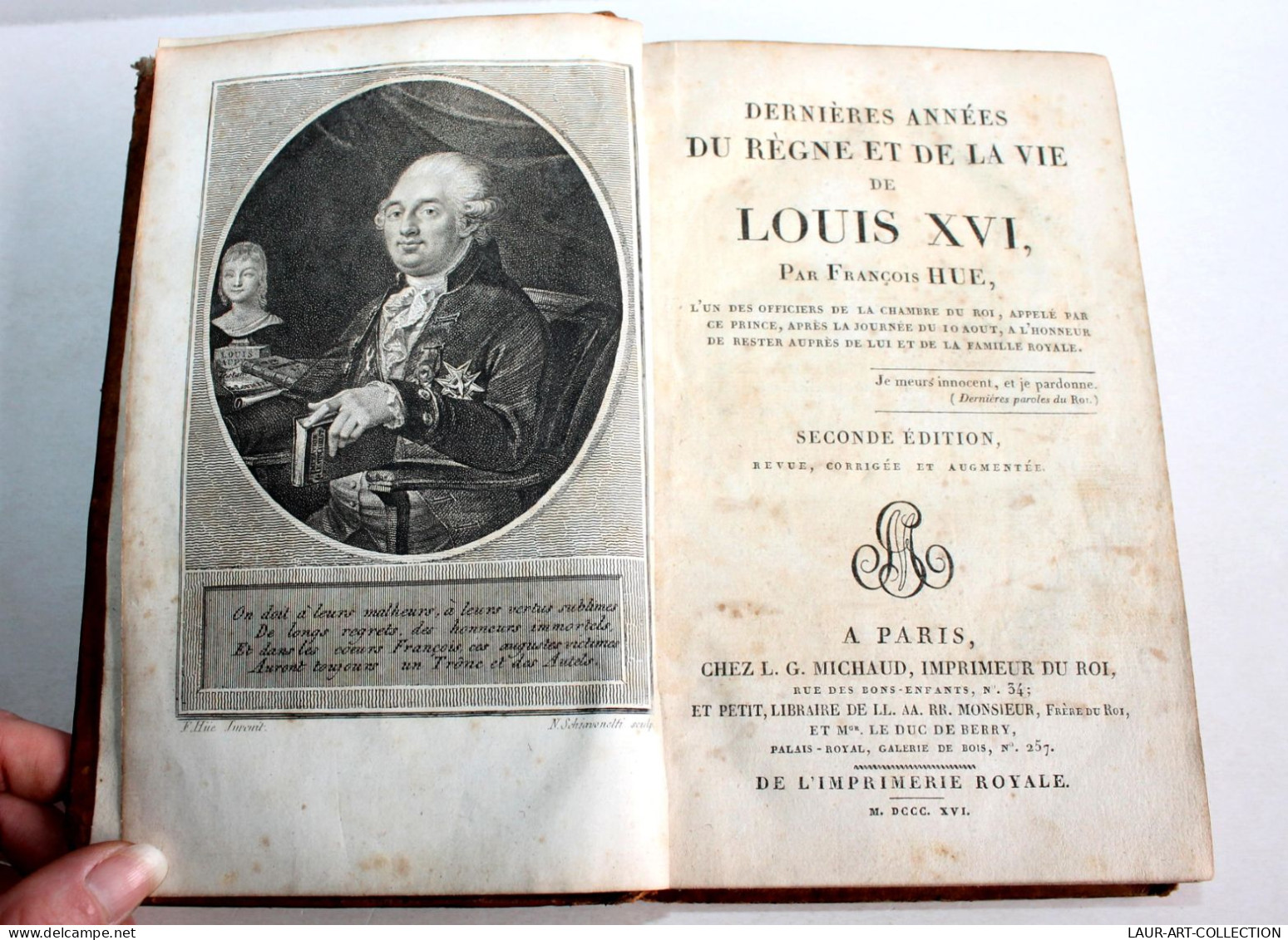 DERNIERES ANNEES DU REGNE ET DE LA VIE DE LOUIS XVI De FRANCOIS HUE, 2e Ed. 1816 / ANCIEN LIVRE XIXe SIECLE (1803.162) - 1801-1900