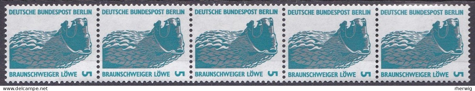 Berlin, 1990,  Nr. 863 ** 5er- Streifen Mit Zählnr. Sehenswürdigkeiten (VII) - Unused Stamps