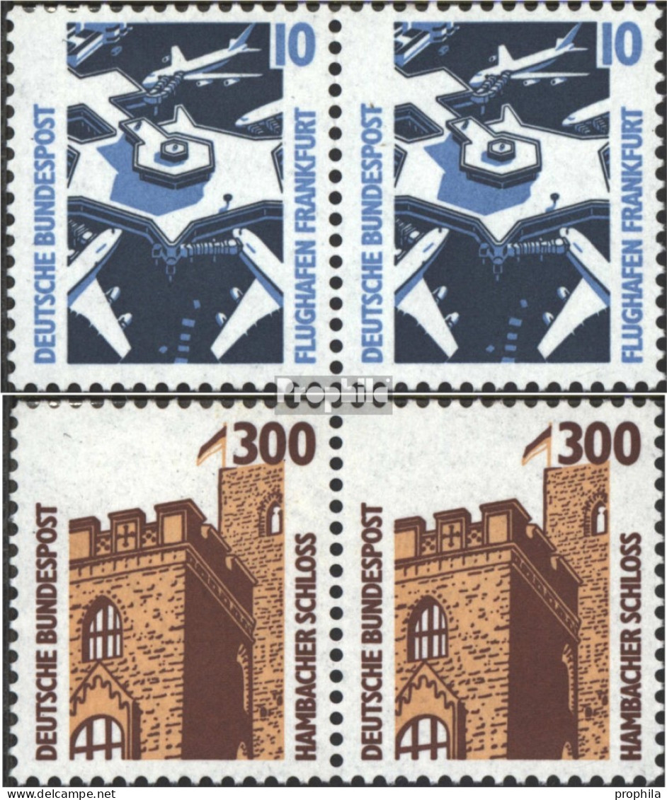 BRD 1347A WP-1348A WP Waagerechte Paare (kompl.Ausg.) Postfrisch 1988 Sehenswürdigkeiten - Neufs