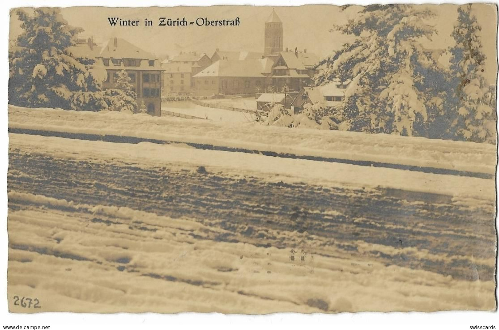 ZÜRICH Oberstrass: Winteransicht, Echtfoto-AK 1923 - Zürich