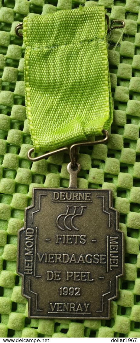 Medaile  :  Deurne / Helmond De Peel 1992 Fiets Vierd. 1992 -  Original Foto  !!  Medallion  Dutch - Sonstige & Ohne Zuordnung