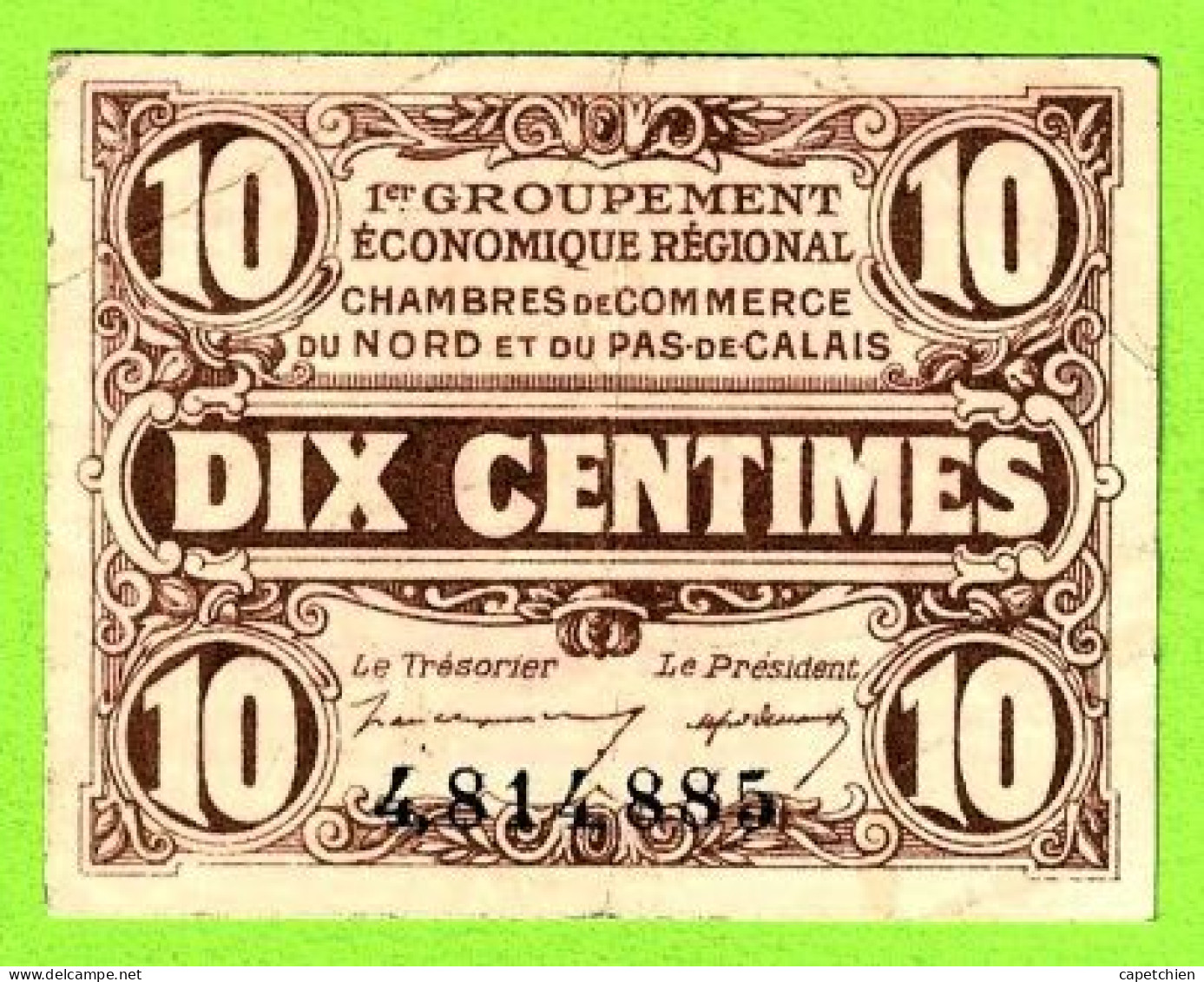 FRANCE / CHAMBRES De COMMERCE Des DEPARTEMENTS Du NORD Et Du PAS DE CALAIS / 5 CENTS./ N° 4,814,885 - Chambre De Commerce