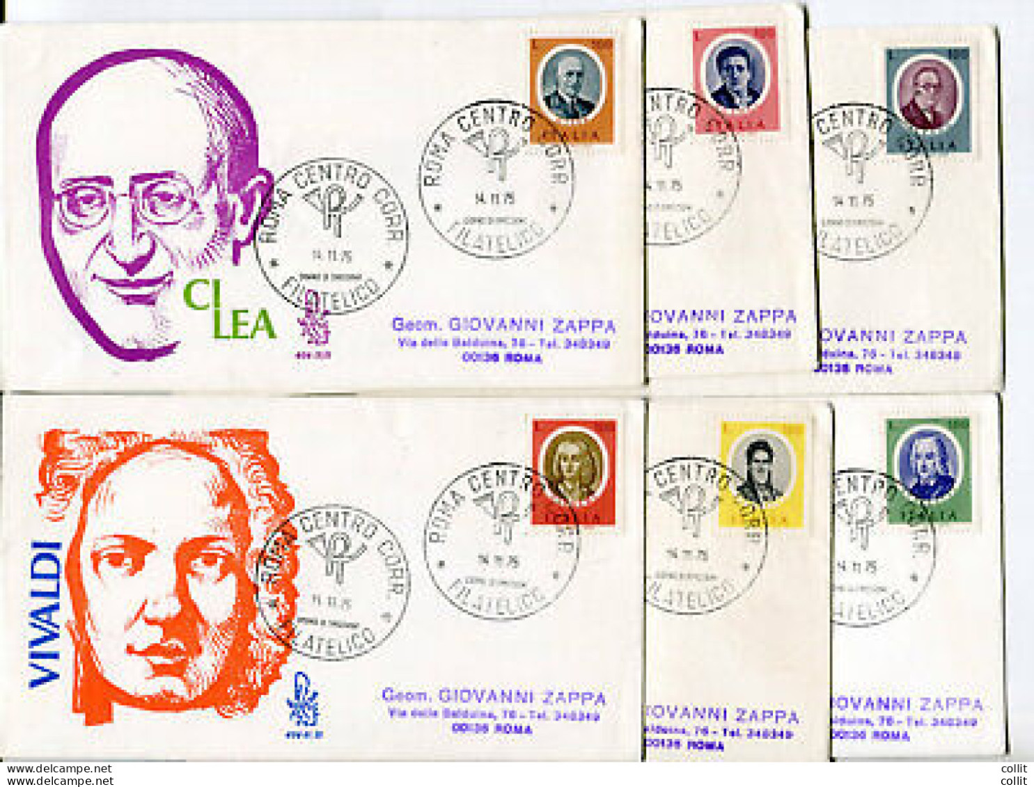 Italia FDC Venetia 1975 Artisti  Viaggiata  Per L'Italia - FDC