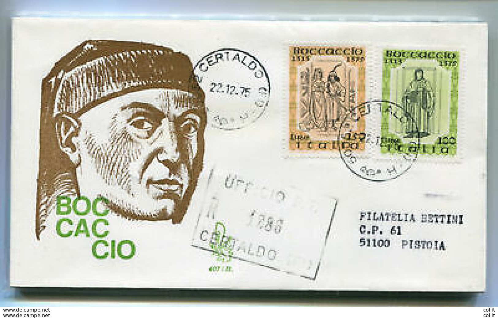 Italia FDC Venetia 1975 Boccaccio  Viaggiata Racc. Per L'Italia - FDC