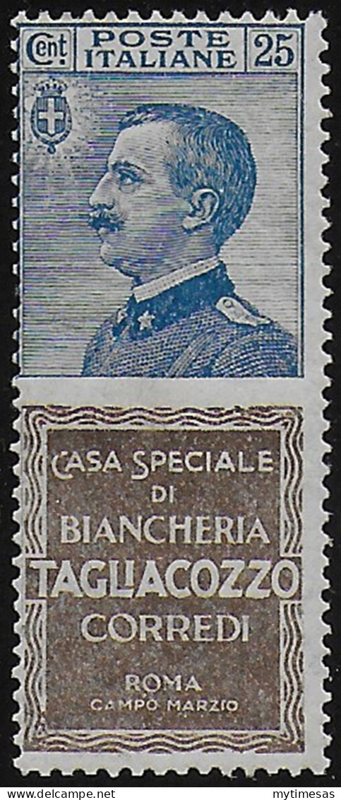 1924-25 Italia Pubblicitari 25c. Tagliacozzo MNH Sassone N. 8 - Sonstige & Ohne Zuordnung