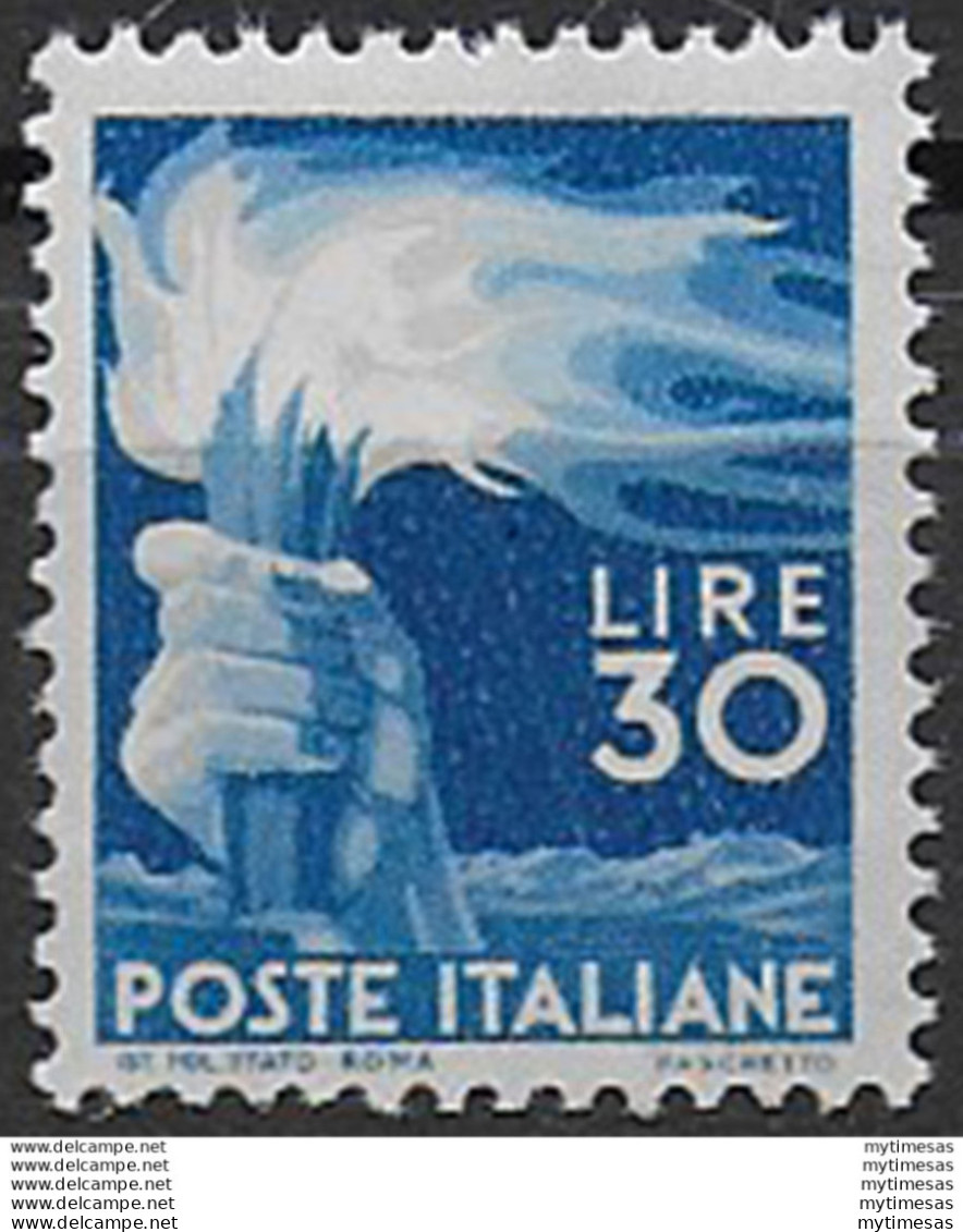 1947 Italia Lire 30 Democratica MNH Sass N. 563 - 1946-60: Nuovi