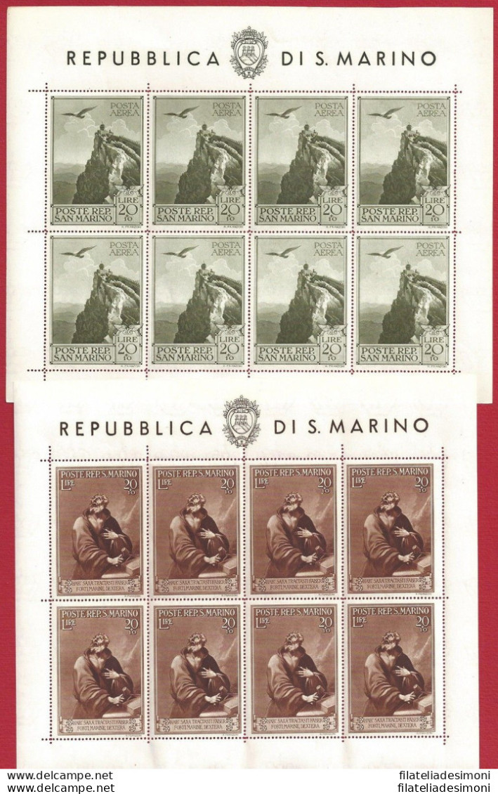1944 SAN MARINO, BF N° 4/5  Pro Case Popolari MNH/** - Blocs-feuillets