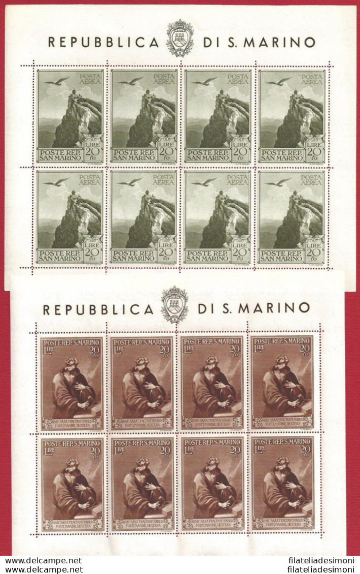 1944 SAN MARINO, BF N° 4/5  Pro Case Popolari MNH/** - Blocchi & Foglietti