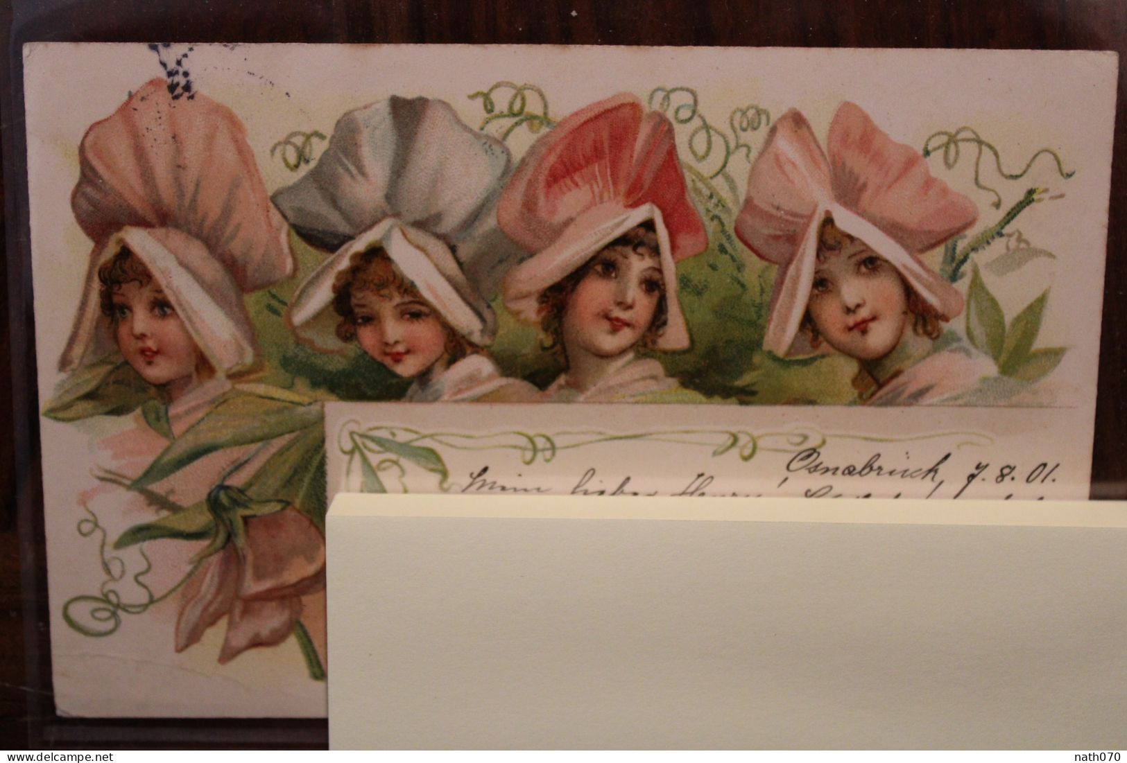 CPA Ak 1901 Illustrateur Litho Deutsches Reich Kunst Osnabruck Femmes Fleurs - Antes 1900