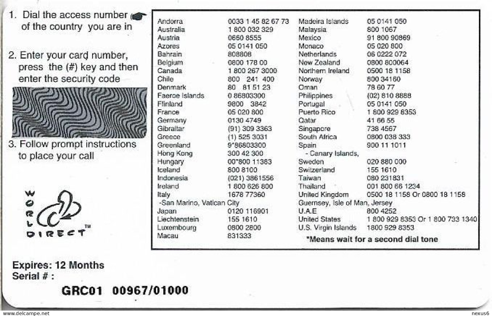 Kuwait - InterKey - Multinational Phone Card, GRC01, Remote Mem. 50U, 1.000ex, Mint Unscratched - Koweït