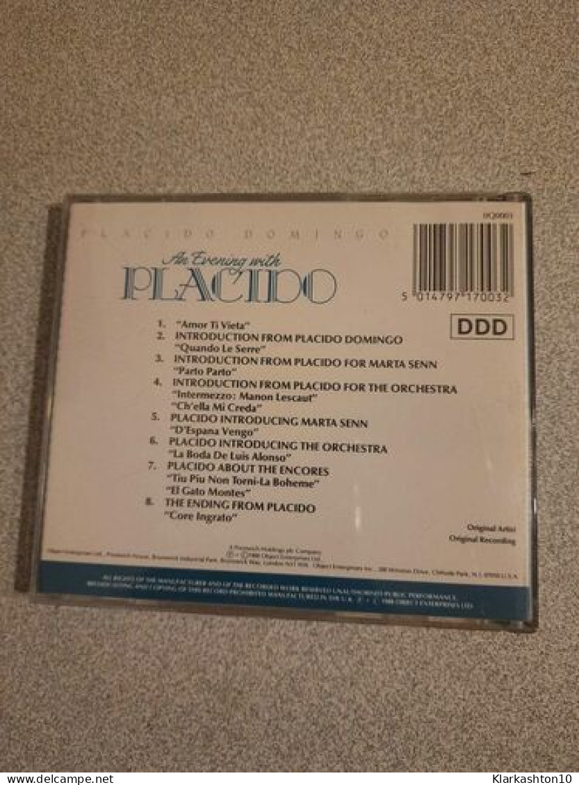 CD Placido Domingo - An Evening With Placido - Andere & Zonder Classificatie