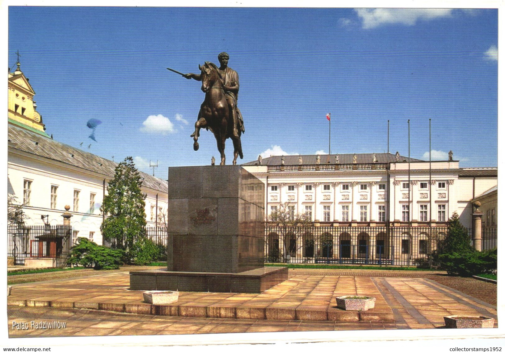 PALACE, ARCHITECTURE, STATUE, FLAG, POLAND, POSTCARD - Poland