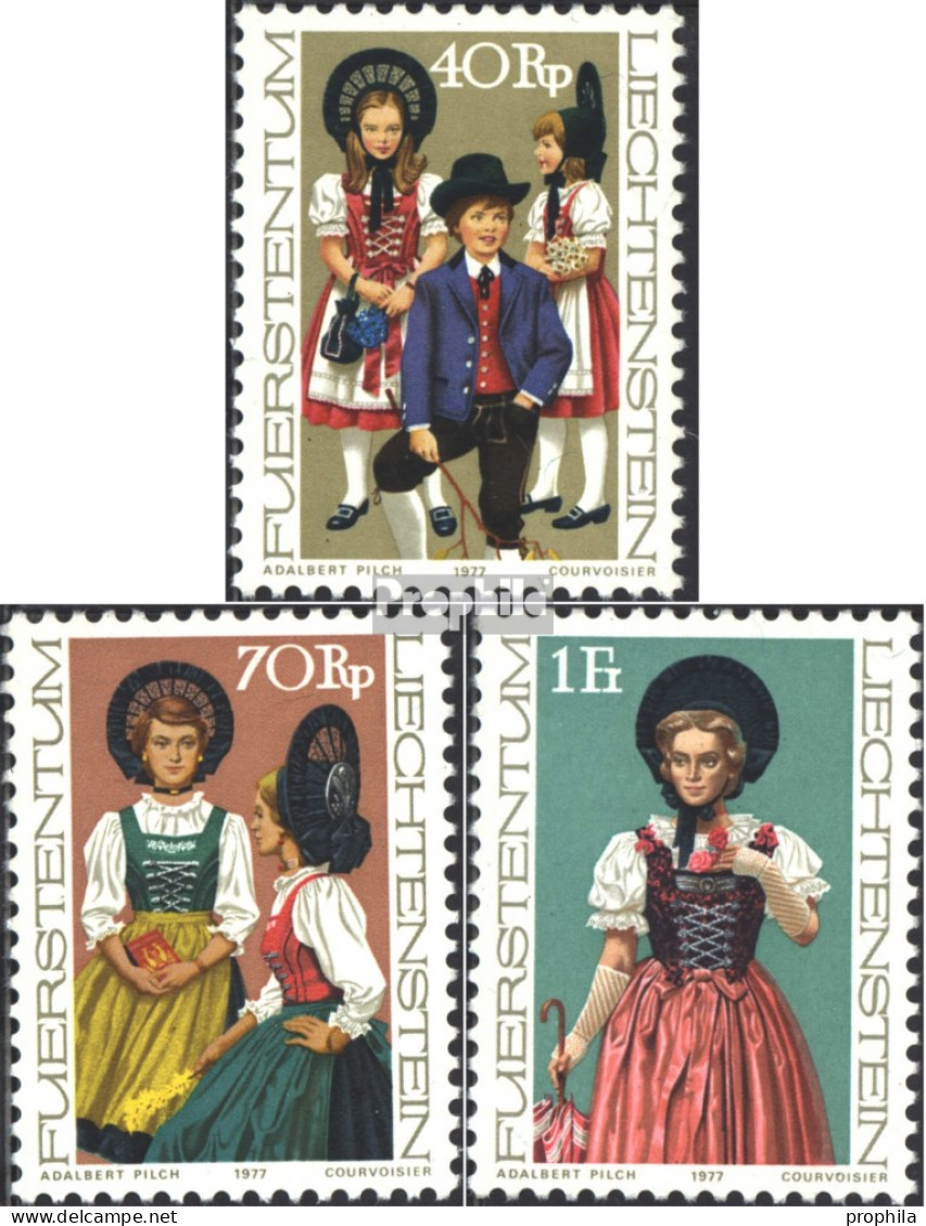 Liechtenstein 684-686 (kompl.Ausg.) Postfrisch 1977 Trachten - Unused Stamps