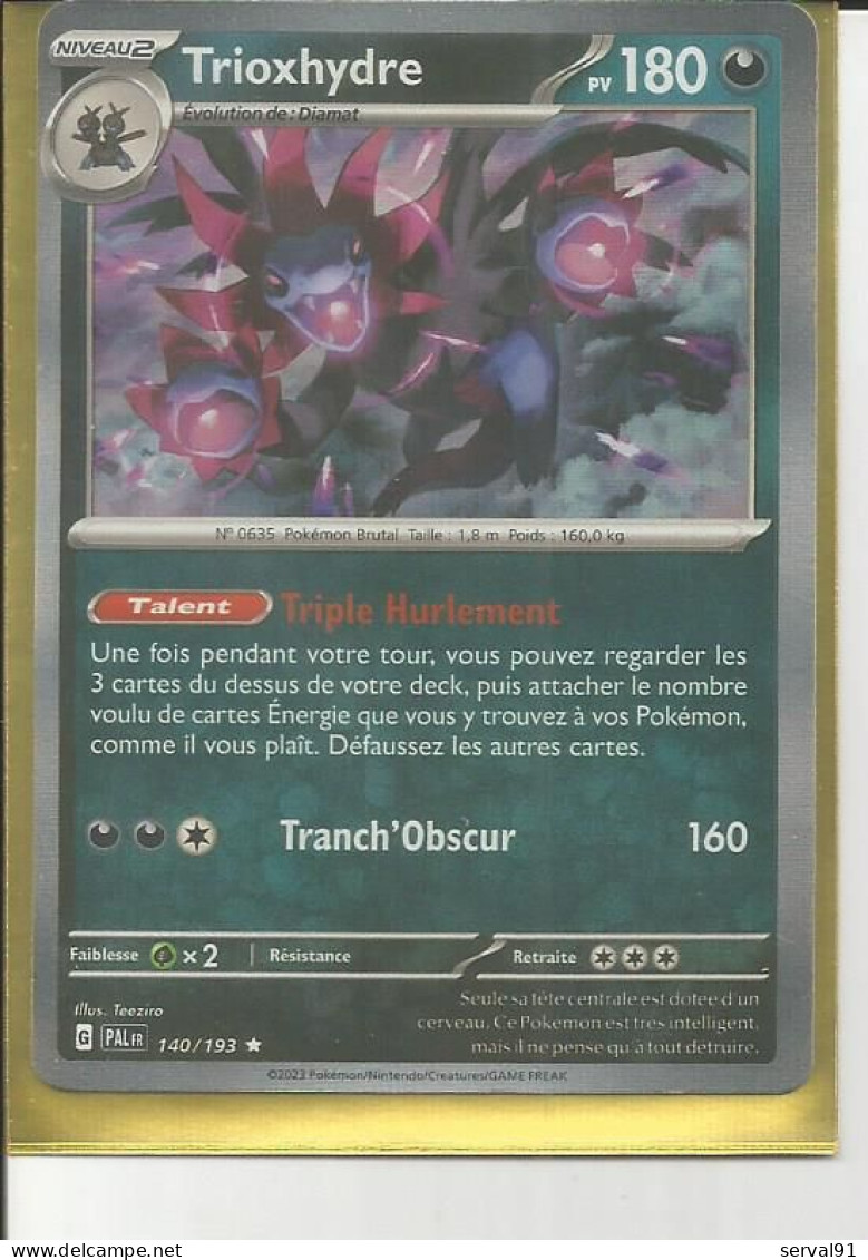 CARTE TRIOXHYDRE HOLOGRAPHIQUE EVOLUTION A PALDEA N° 140 - Scarlet & Violet