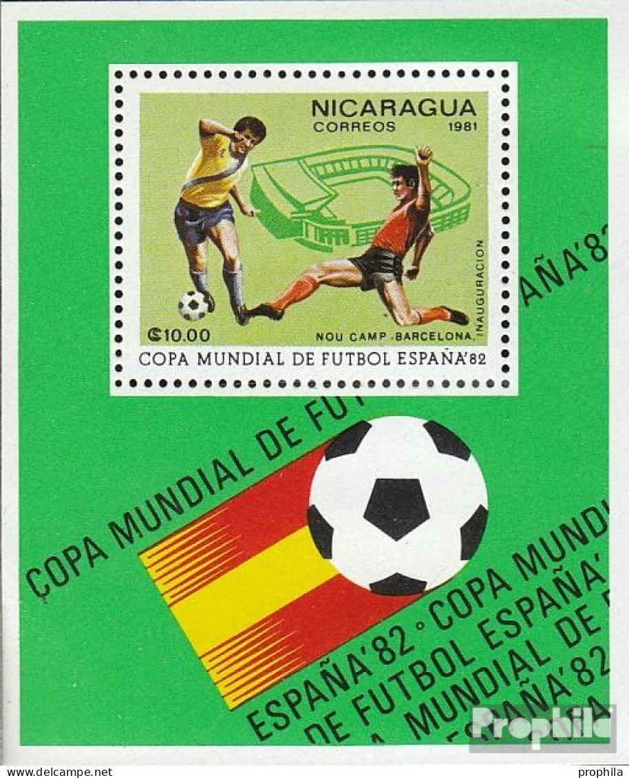 Nicaragua Block138 (kompl.Ausg.) Postfrisch 1981 Fußballweltmeisterschaft 82 - Nicaragua
